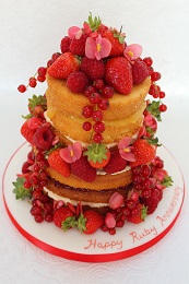 ruby wedding anniversary naked cake